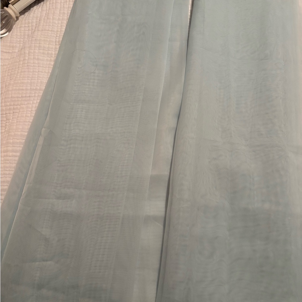 Mainstays Teal Cloud Sheer Curtains